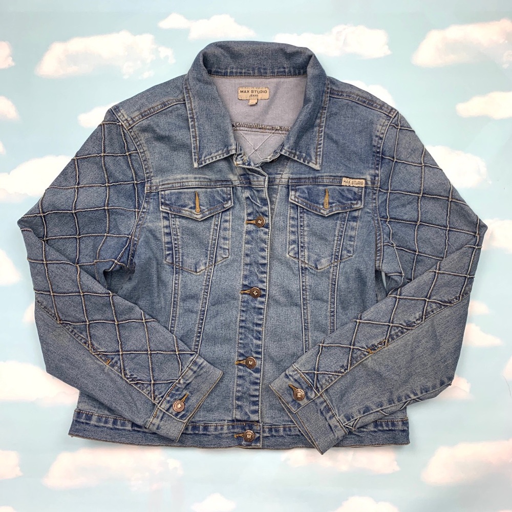 Patchwork style 2000’s denim jacket